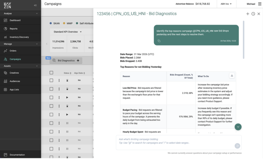 AI-powered insights to optimise bid delivery and unlock more scale
